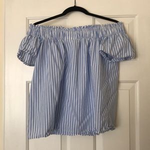 Striped off-shoulder top